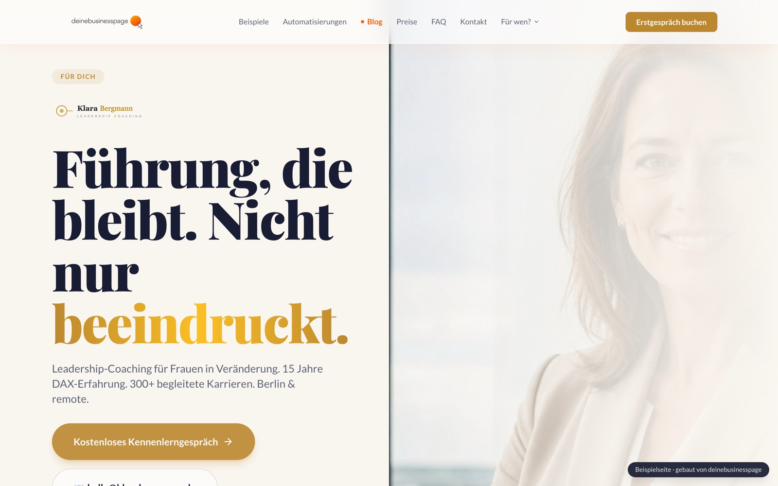 Beispielseite: Erstgespräch-Qualifizierung + Nurture
